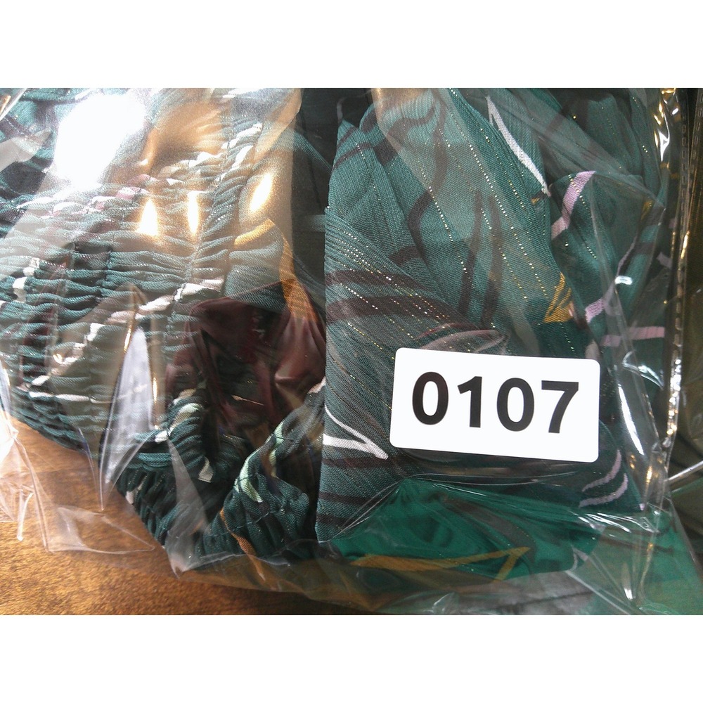 Nine West Dress Womens Med Green NWT Abstract Smocked Metallic Midi WW14Y312RP1 - Picture 8 of 8